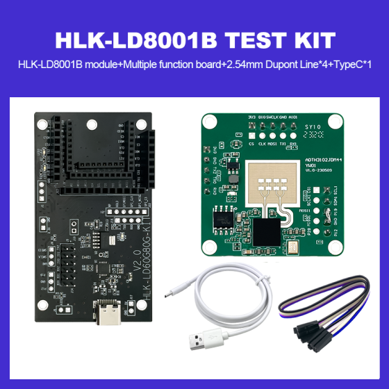 79G millimeter wave liquid level detection sensor HLK-LD8001B test kit/ development board non-contact radar module for high-precision level measurement